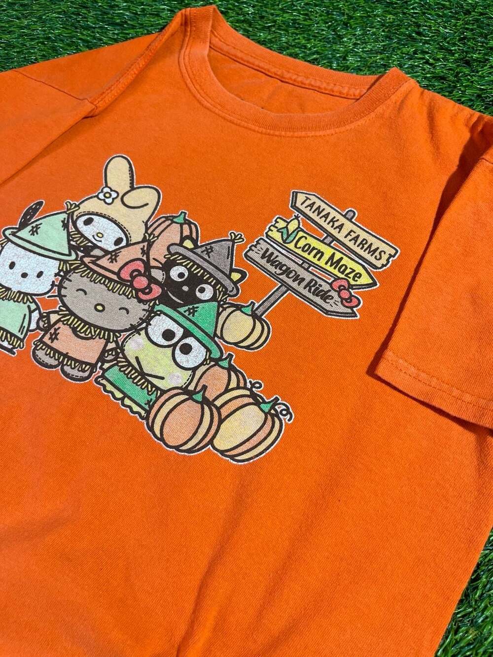 Sanrio Tanaka Farms Hello Kitty Youth Medium Orange T-Shirt